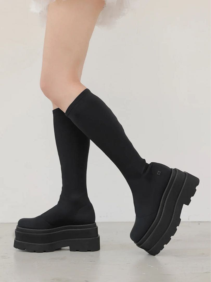 しゅしゅ様Darich ダーリッチ　ウルトラストレッチフラットブーツブラック M