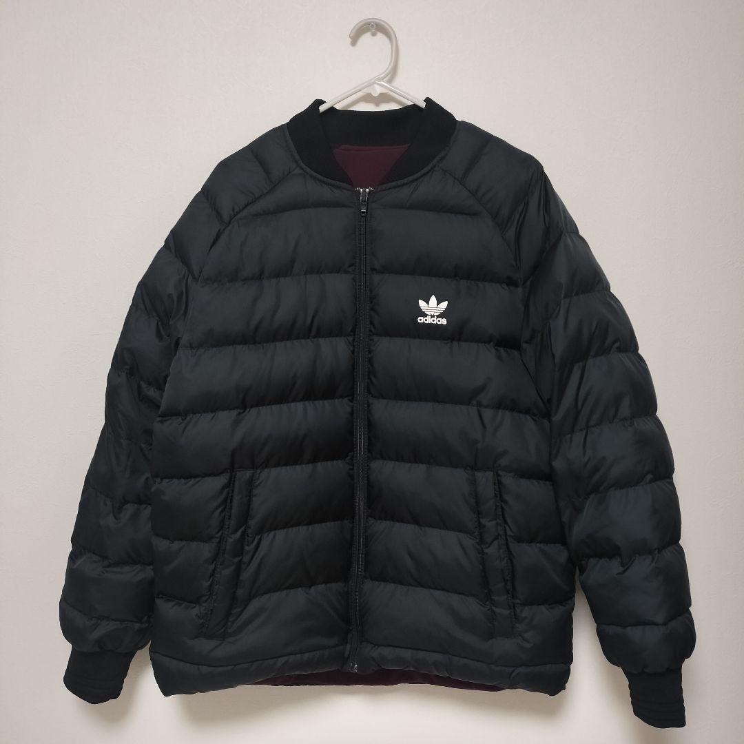 adidas アディダス スーパースター リバーシブル ダウンジャケット 黒紫