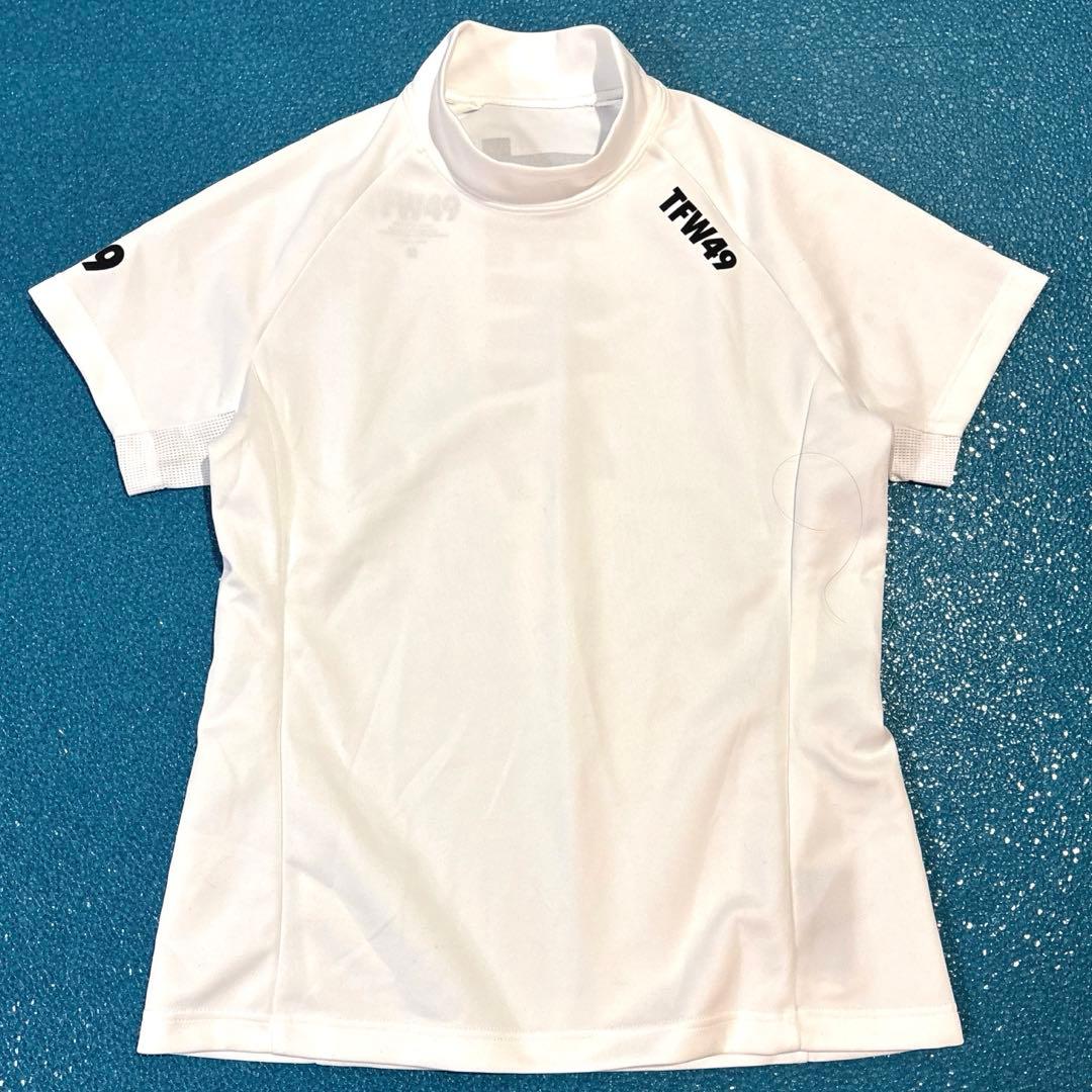 【23年/極美品/レディースM】TFW49　モックネック　ストレッチ　ホワイト