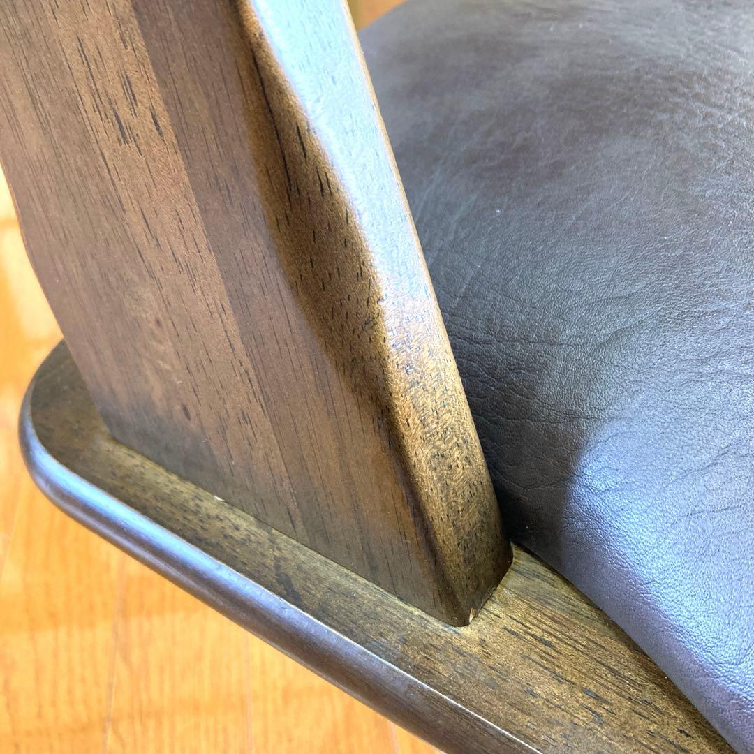 HIRATA 木製座椅子 ロータイプ1人掛け回転椅子