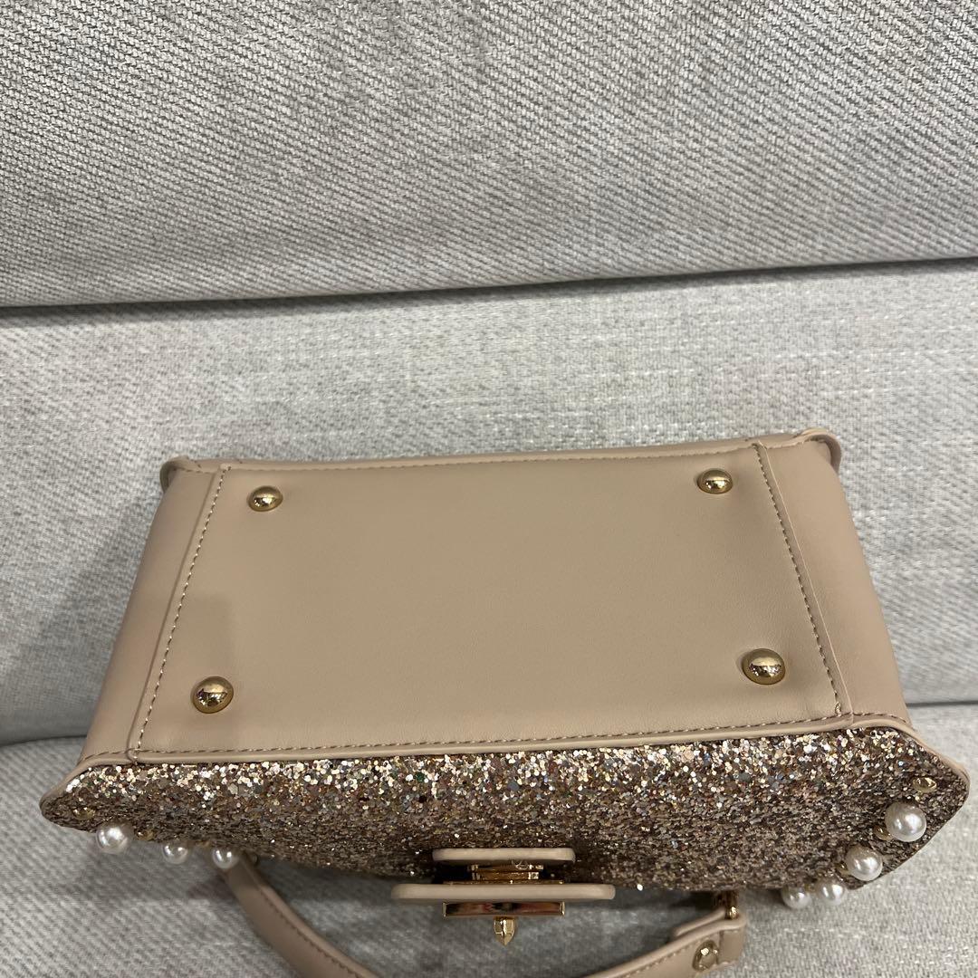 DIANA キラキラ グリッターバッグ ショルダー付き