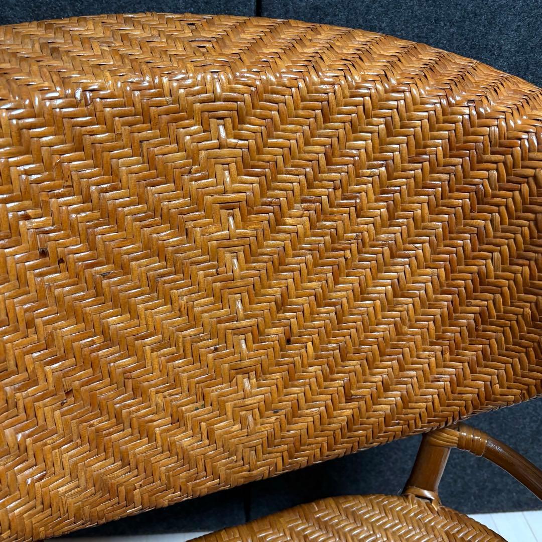 山下工芸　ラタン　籐　アームチェア　ラタンチェア　ガーデンチェア　レトロ