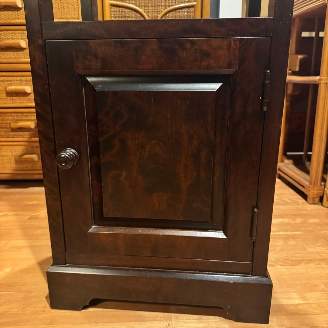 北海道民芸家具 カバ無垢材 ヴィンテージ 電話台 サイドテーブル 飾り台 花台