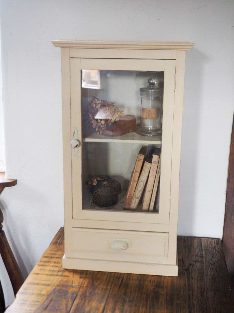 フランス　アンティーク　キャビネット　棚　シェルフ　シャビー　ウォールシェルフ