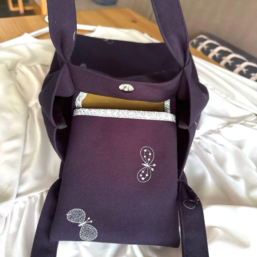 ハンドメイド　ミナペルホネン　choucho dop生地　バッグ