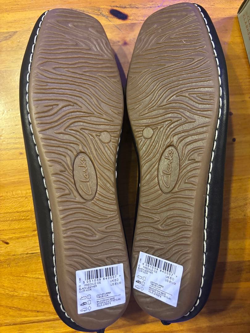 Clarks クラークス フレッククルアイス 黒 バレエシューズ【並行輸入品】