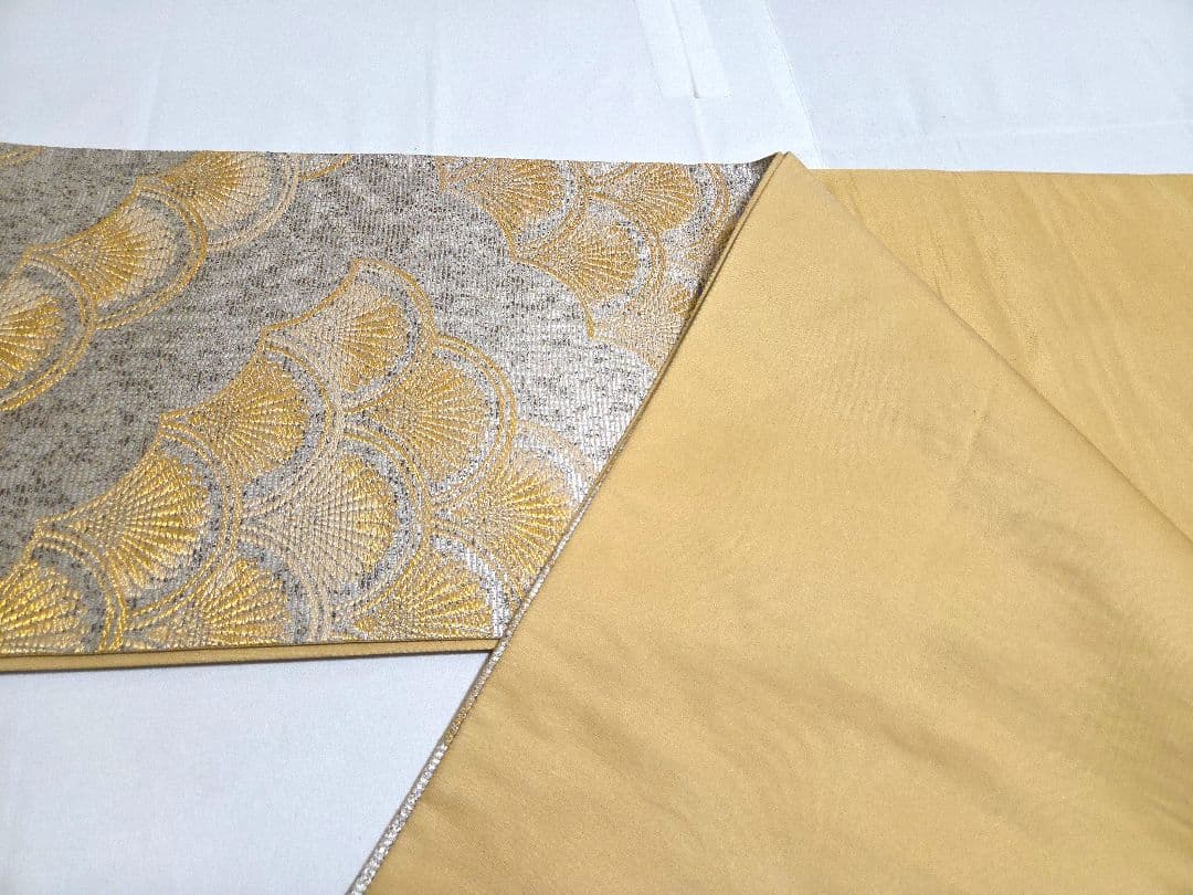 C 京の名工 染匠 越後屋通博 菊青海波 金銀糸 六通 正絹 フォーマルな袋帯