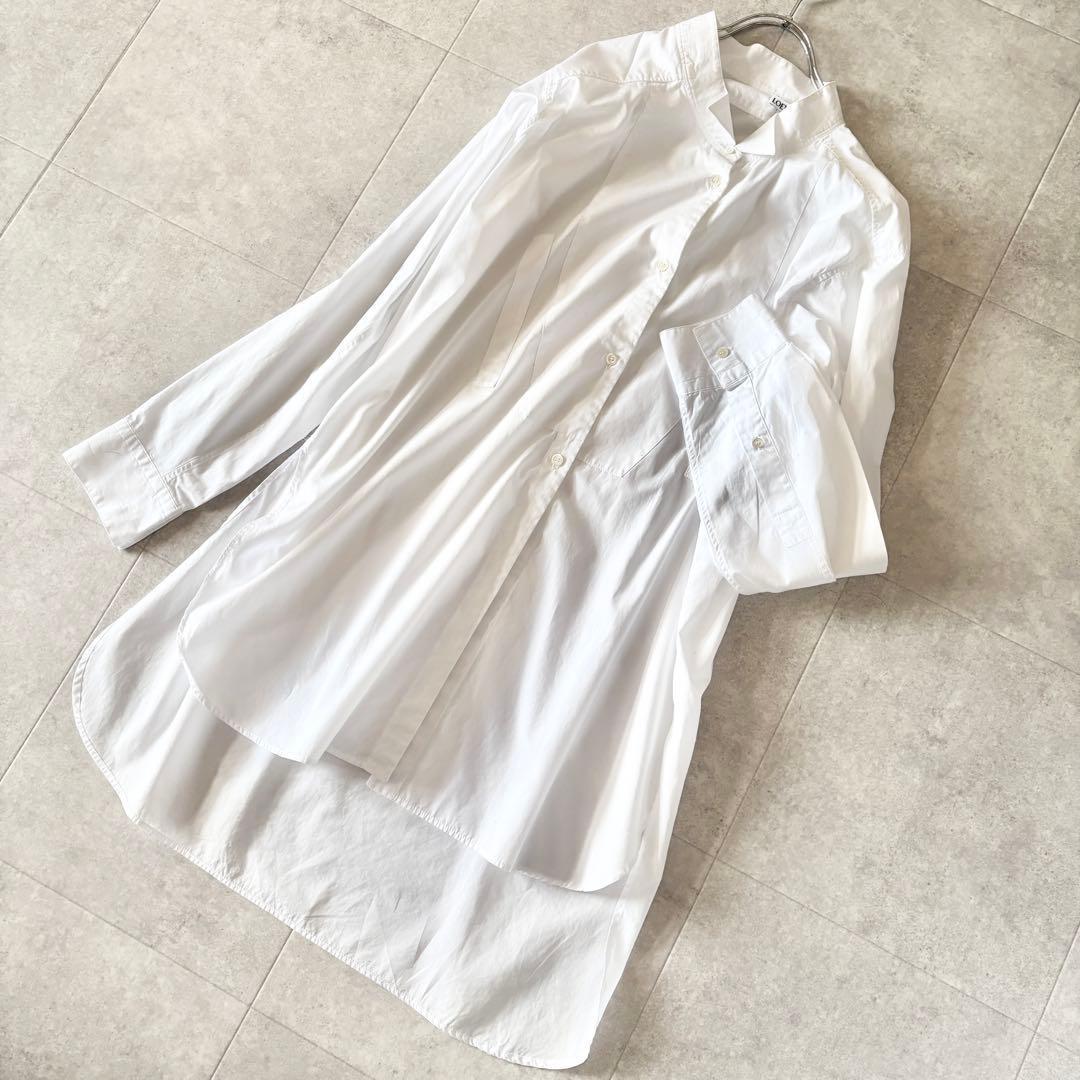 極美品✨️ロエベ ロングアシメトリーシャツ M ホワイト ジョナサンアンダーソン