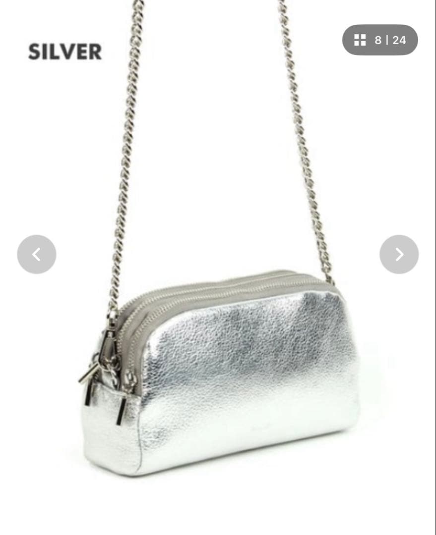 【BEAURE/ビュレ】トリプルファスナー ミニポシェット　シルバー