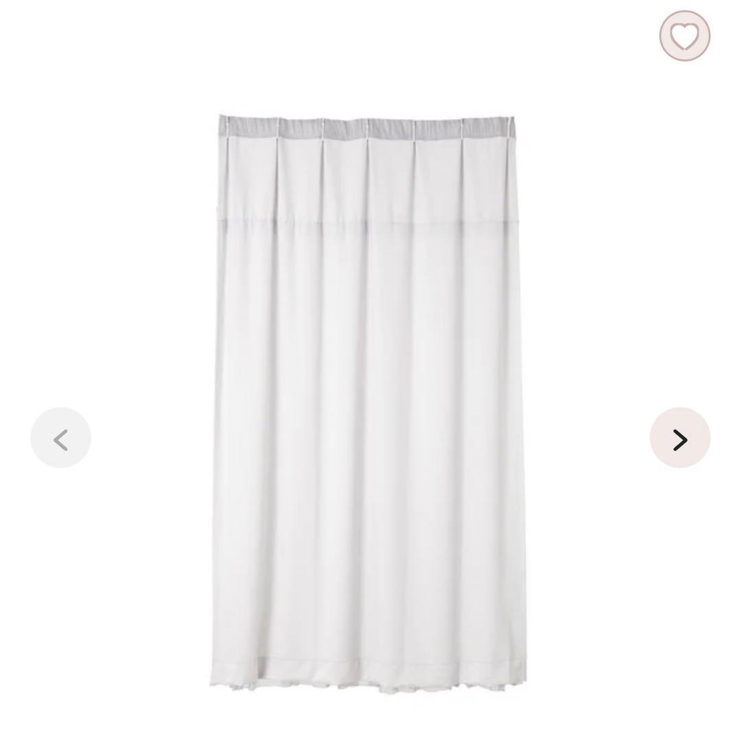 Francfranc チュールバルーン ダブルカーテン ライトグレー ドレープ