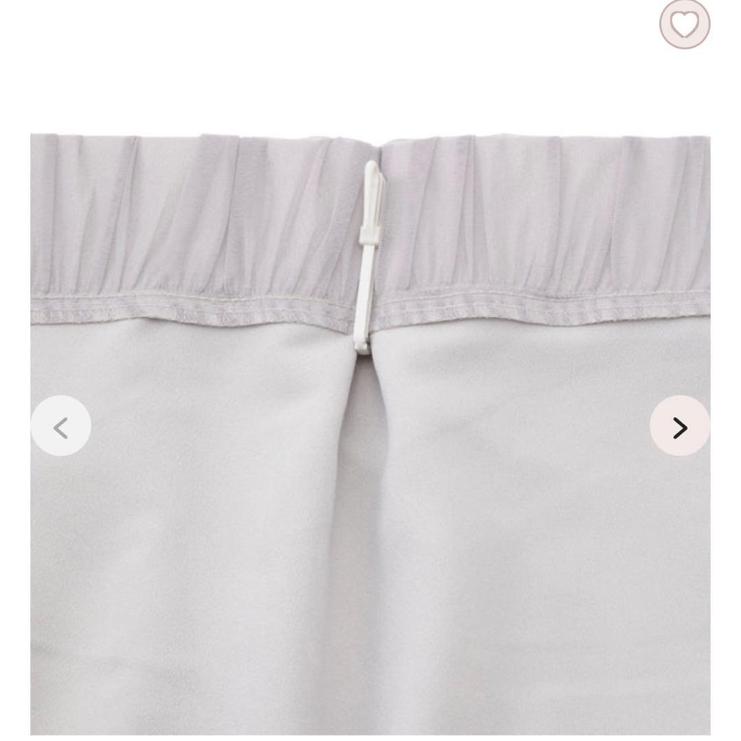 Francfranc チュールバルーン ダブルカーテン ライトグレー ドレープ