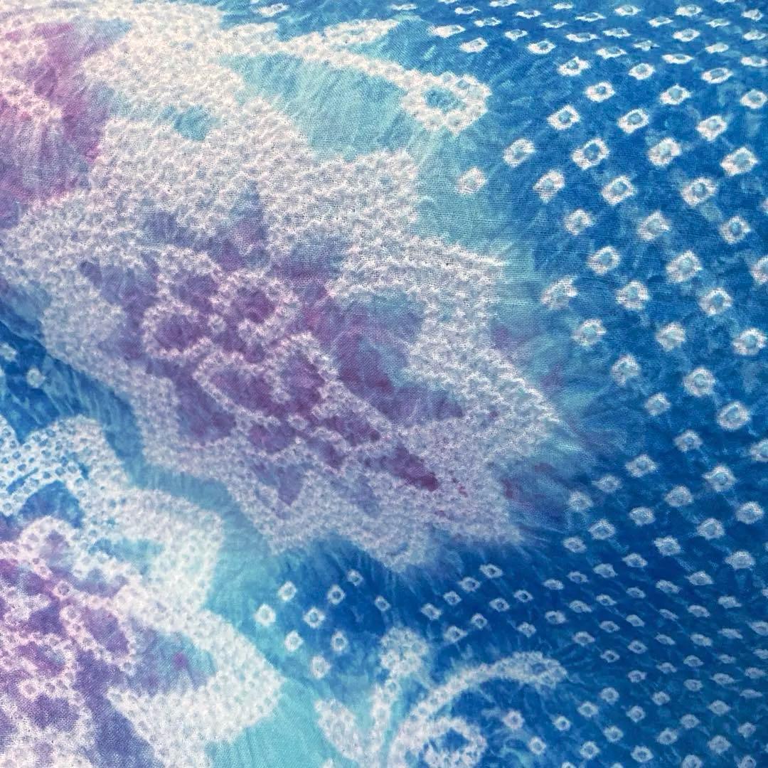 有松絞り・有松鳴海絞り　手縫い　上質浴衣　可愛い花模様　浴衣　No.2-250