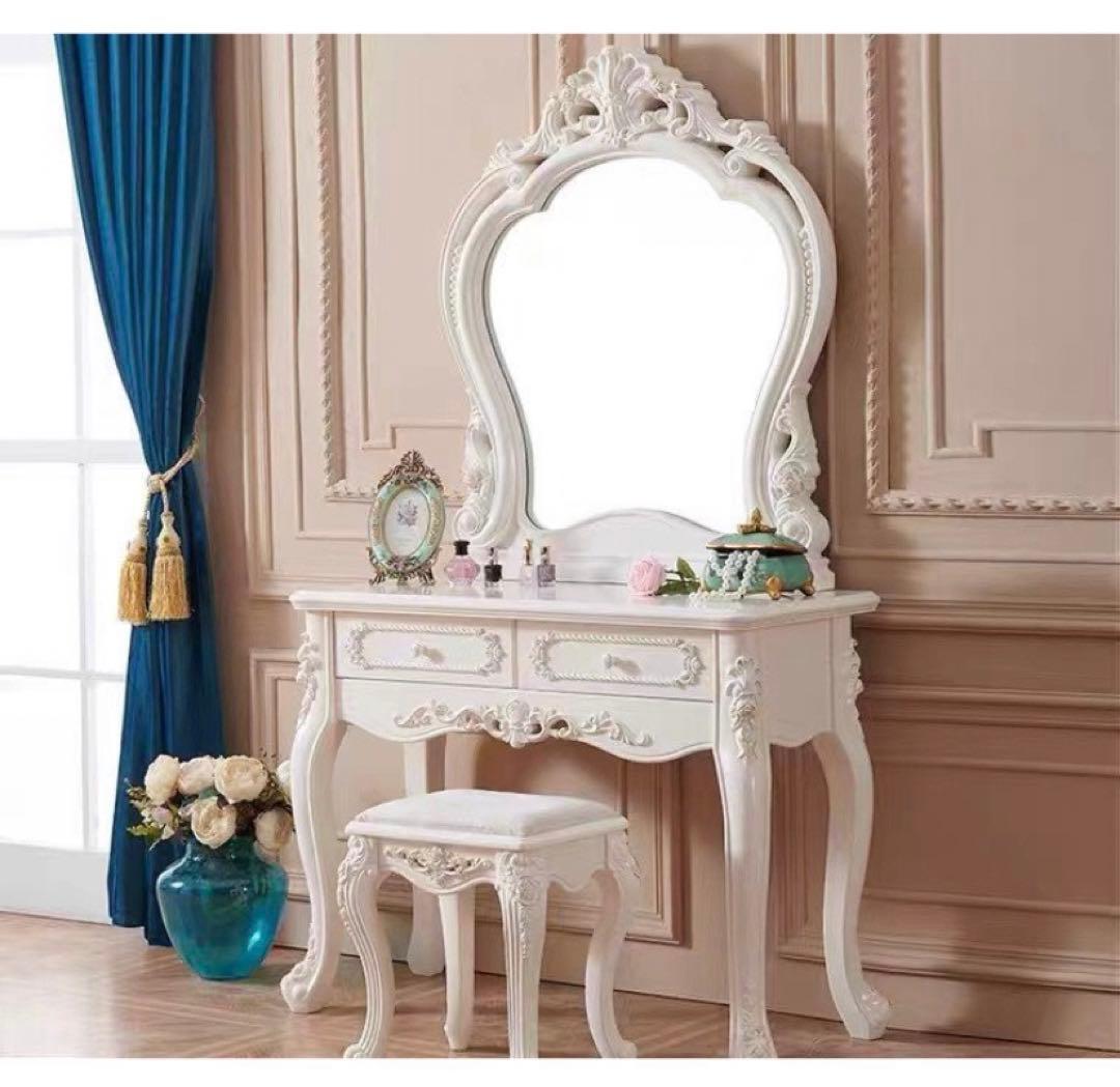 即日発送可能　80cm 大人気　北欧風ドレッサースツールライト セット