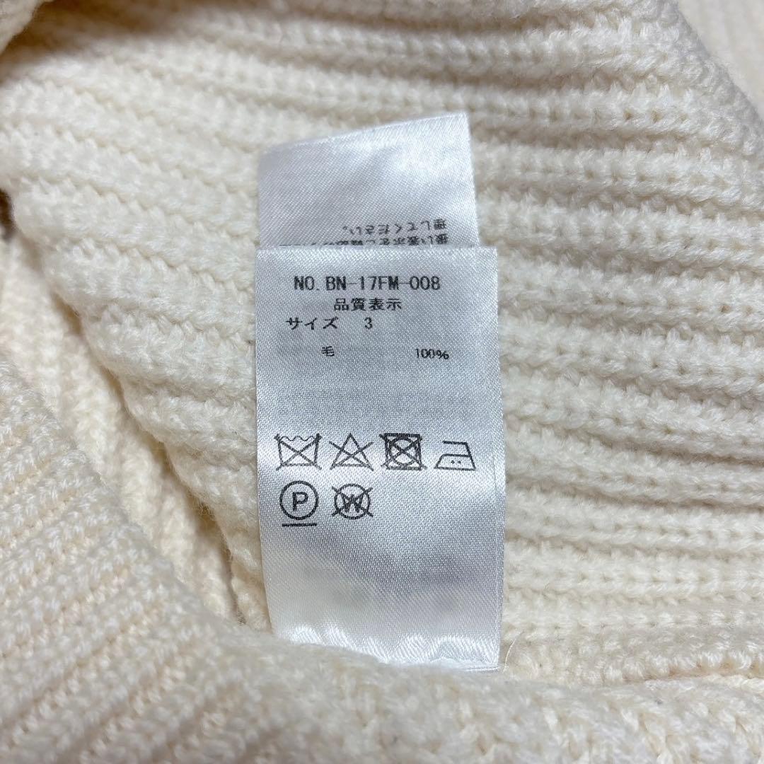 BATONER 5ゲージウール片畦クルーネックニット　Lサイズ