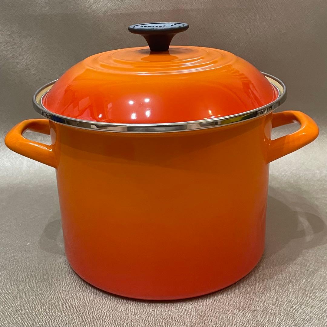 新品未使用　ルクルーゼ　ストックポット　オレンジ
