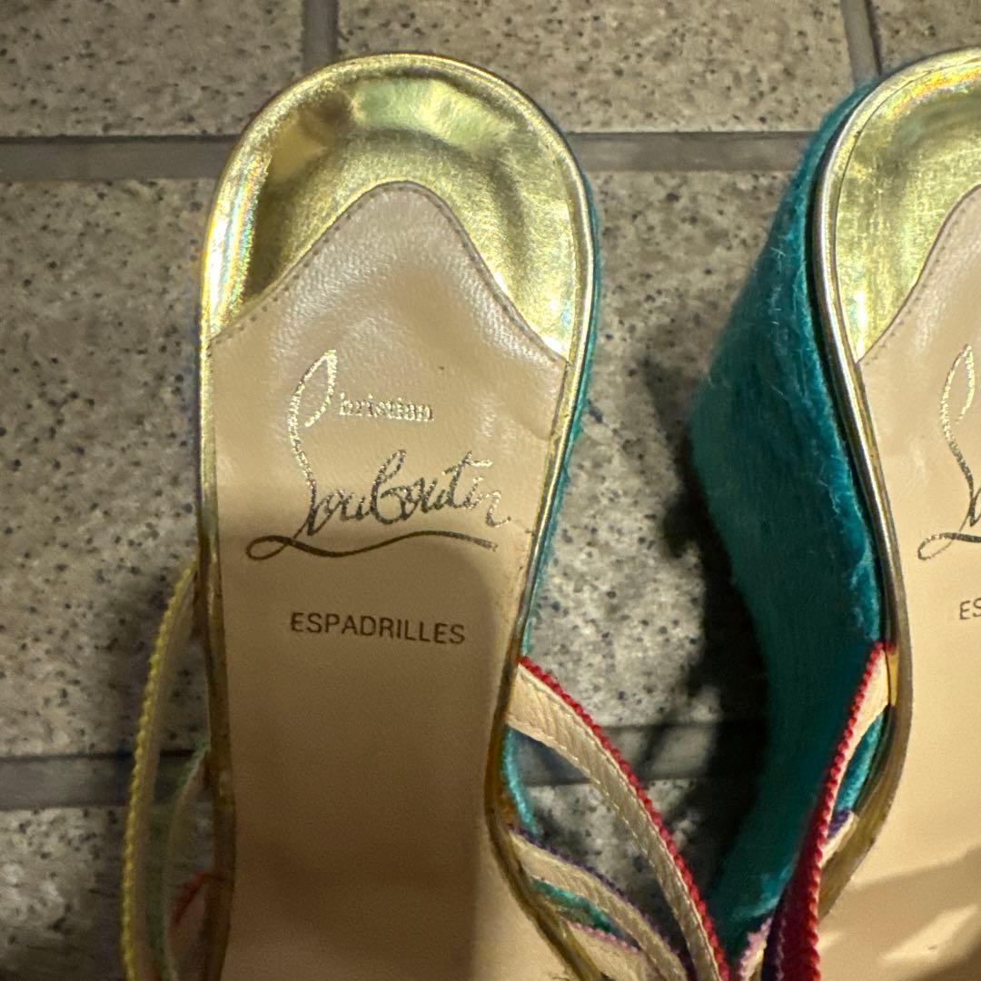 Christian Louboutin エスパドリーユ カラフル ウェッジヒール