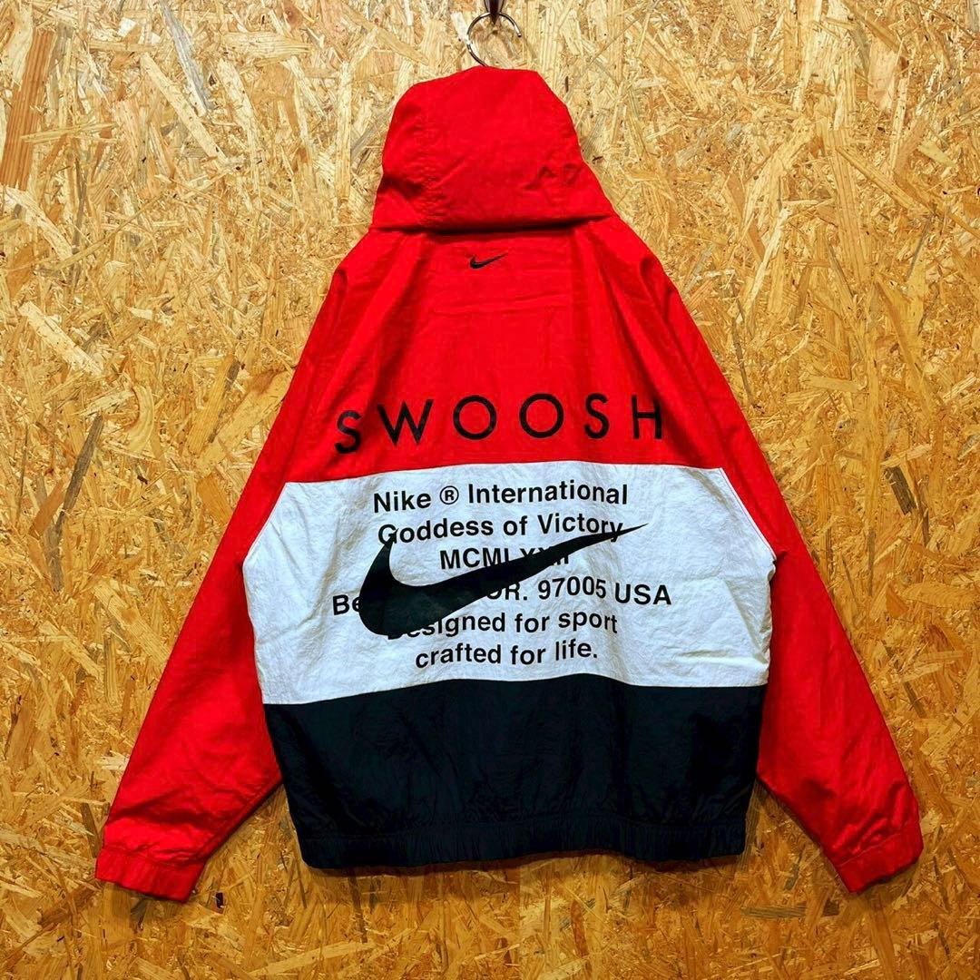 まさ ナイキ バックロゴ レアカラー ゆるだぼ00s ナイロン ジャケット