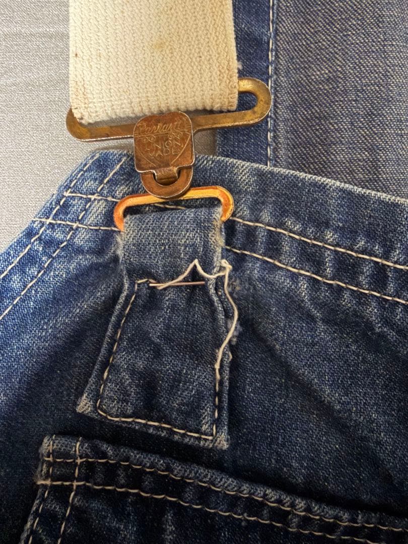 60s カーハート デニム オーバーオール エプロン付 ビンテージ ダブルニー