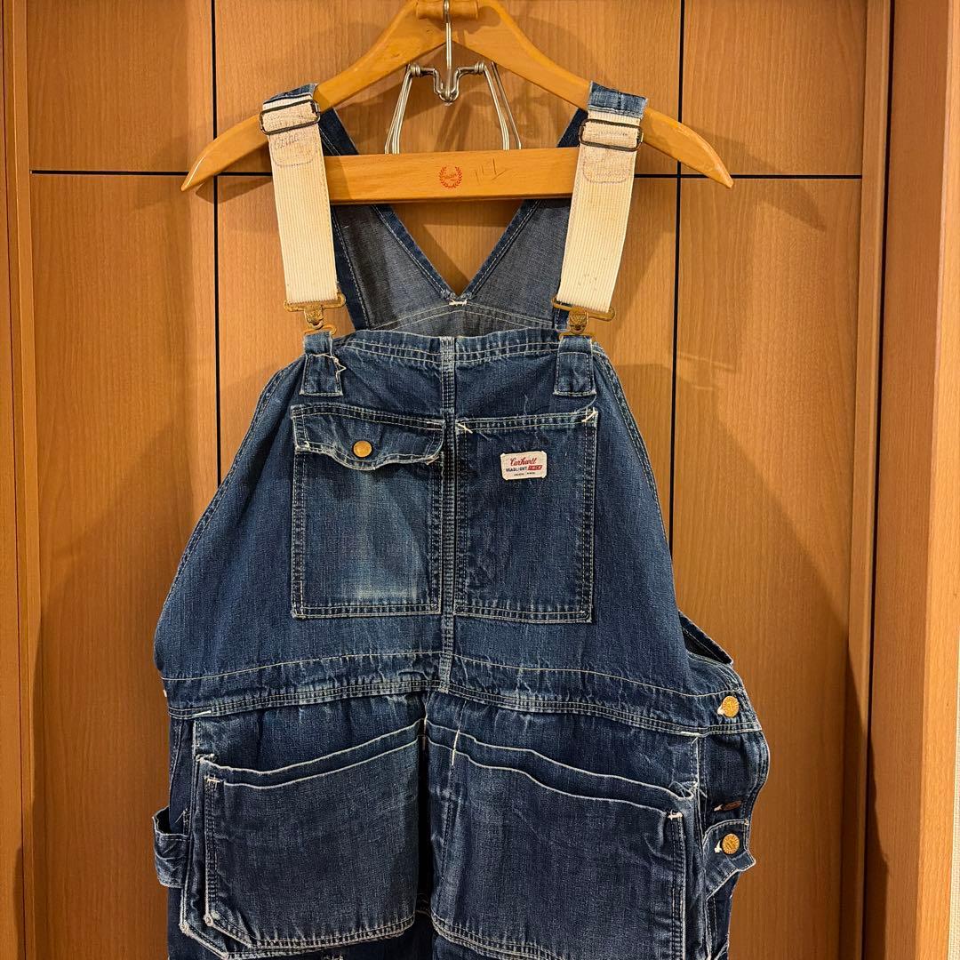60s カーハート デニム オーバーオール エプロン付 ビンテージ ダブルニー