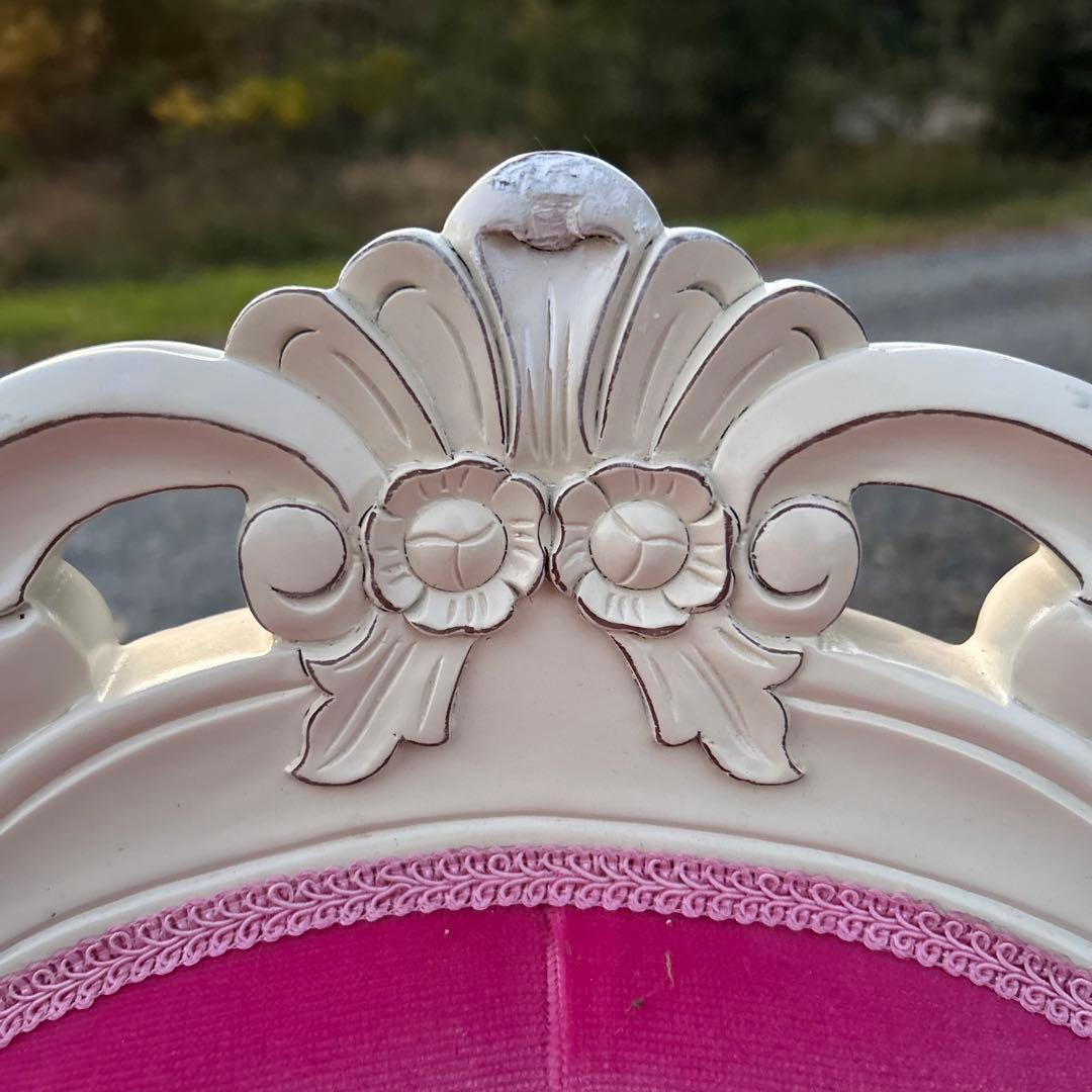 ロココ調　椅子　プリンセス　姫　ダイニングチェアB　ピンク　アンティーク