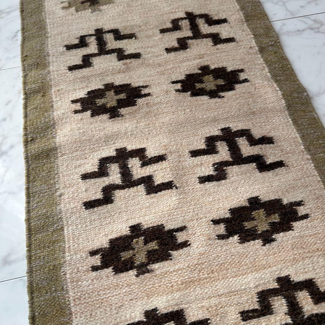 Euro Vintage ネイティブ柄 民族柄 モロッコ ナバホ ウール ラグ