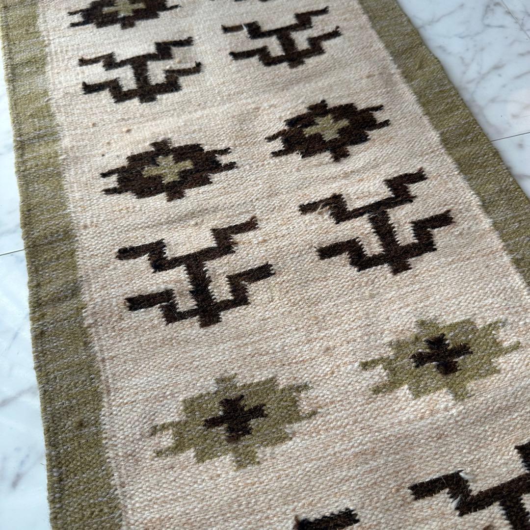 Euro Vintage ネイティブ柄 民族柄 モロッコ ナバホ ウール ラグ