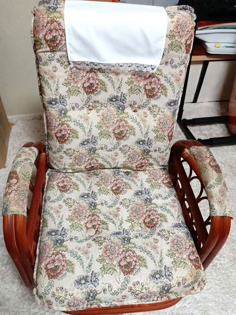 【良品★即日発送】高級ラタンギア式リクライニング回転座椅子【ハイタイプ】