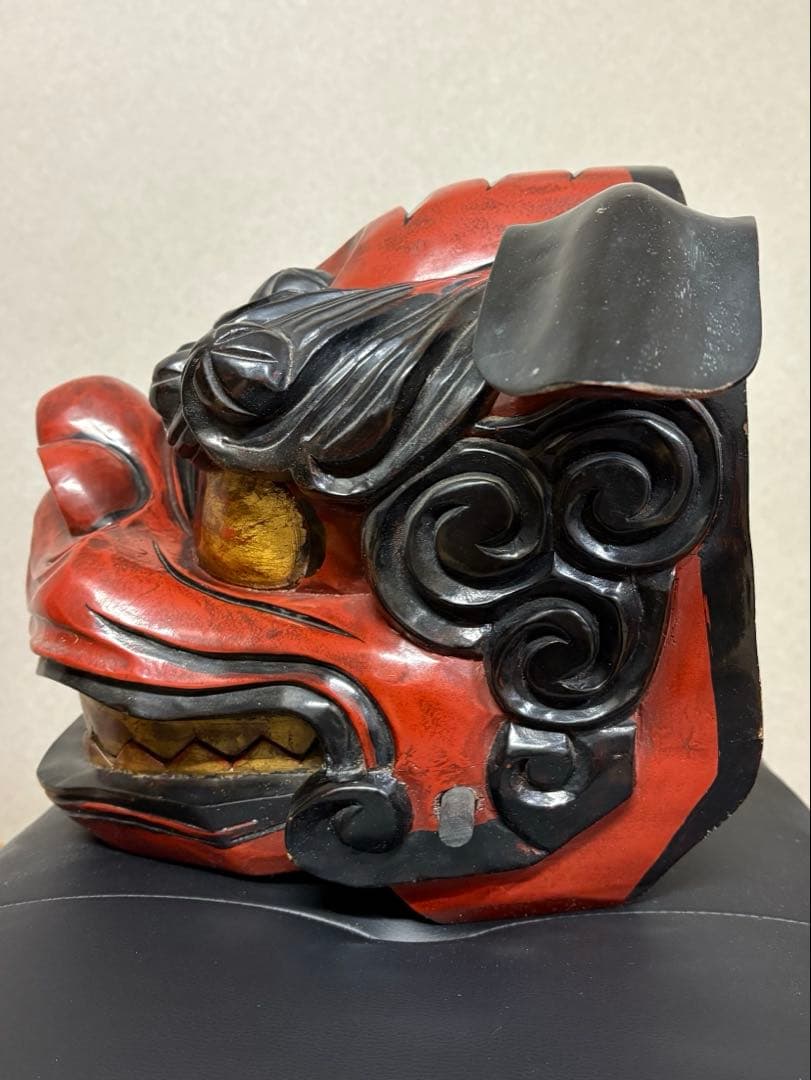 木製 獅子頭