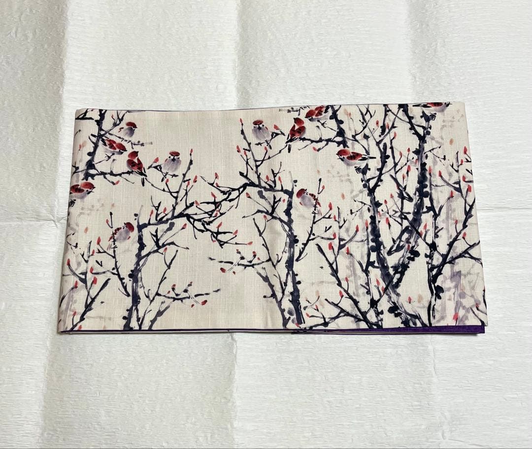 キモノモダン ーレトロMODERN京袋帯 - すずめ（綿100%）　未使用