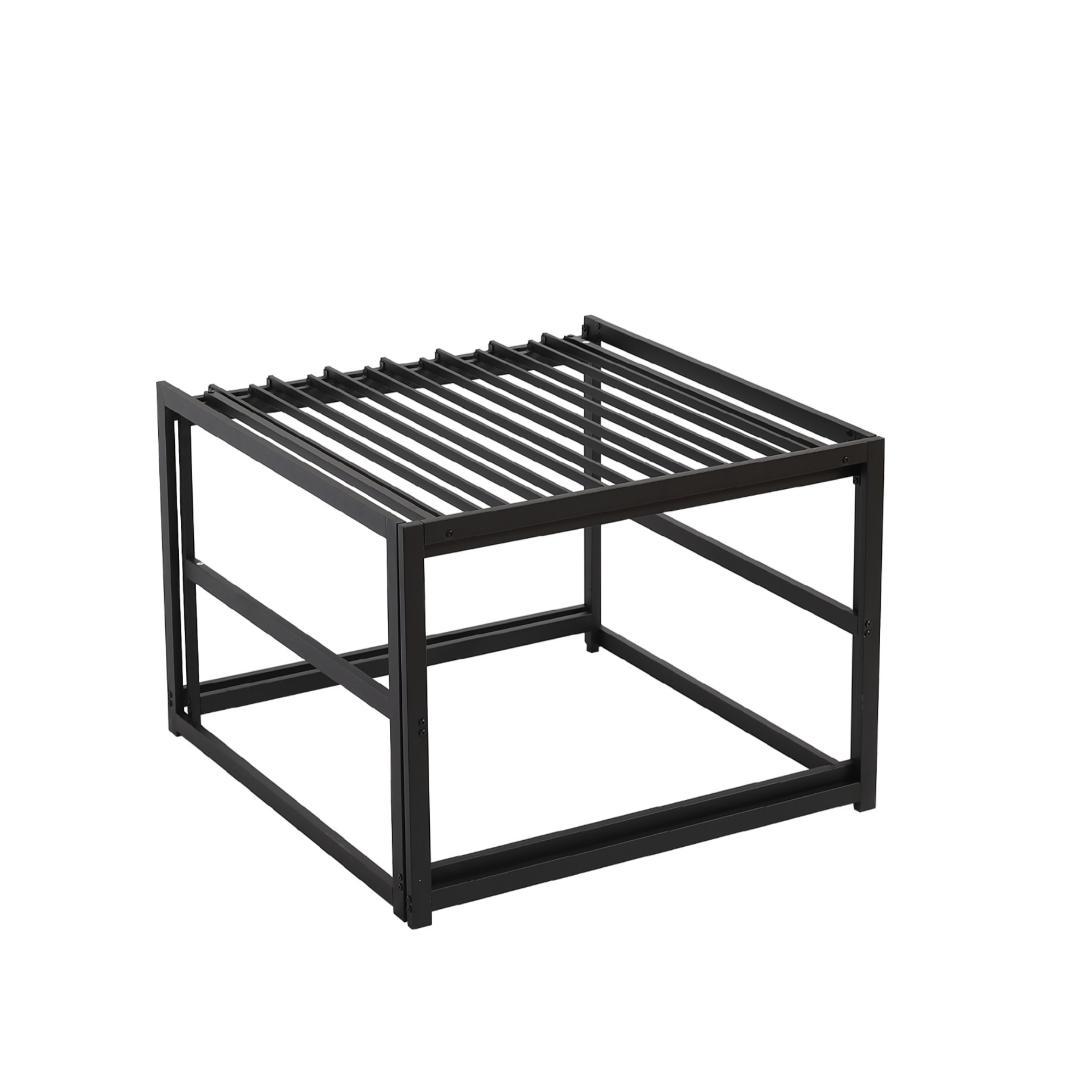 新登場！ハイタイプ伸長式ベッド　シングル　下収納に便利　２WAY　BLACK