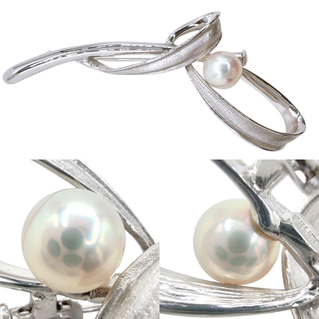 【美品】タサキ ブローチ ペンダントトップ パール 真珠 7mm大 シルバー