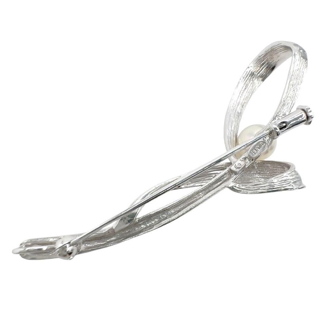 【美品】タサキ ブローチ ペンダントトップ パール 真珠 7mm大 シルバー