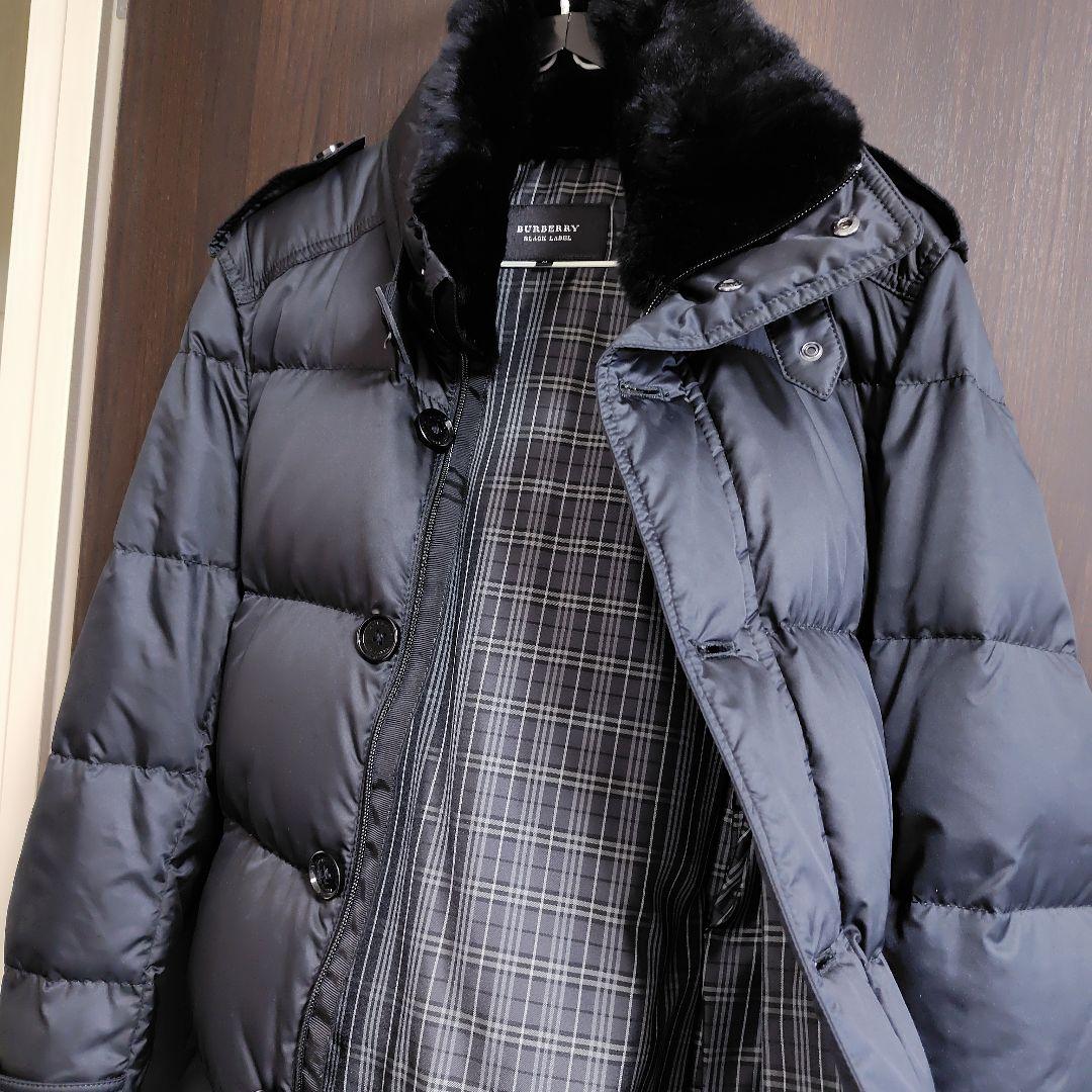 バーバリーブラックレーベル ホワイトグースダウンコート M ノバチェック