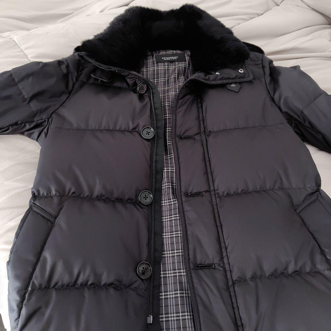 バーバリーブラックレーベル ホワイトグースダウンコート M ノバチェック