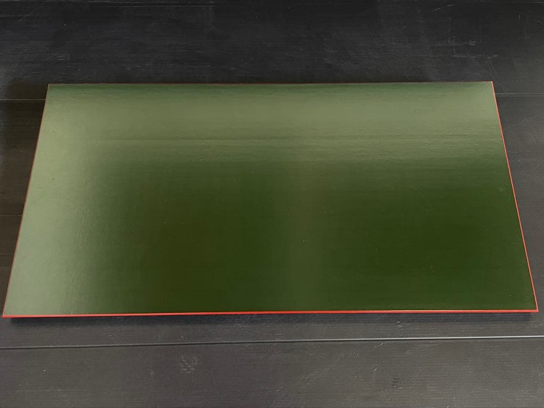 【美品】「母」 兼中斎(堀内宗完)花押 勝利作 青漆爪紅 及台子 茶道具 13F