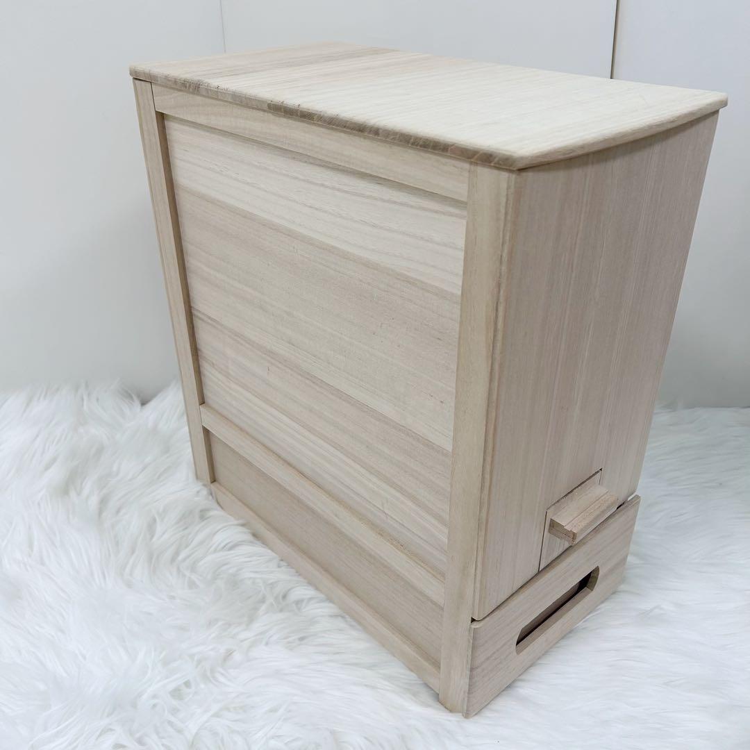 竹本木箱店 総桐天然木の計量米びつ　米蔵 10kg用 米びつ　桐　美品