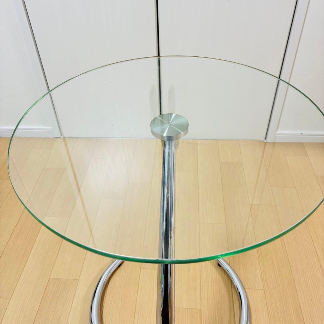 IDC大塚 ガラスラウンドサイドテーブル