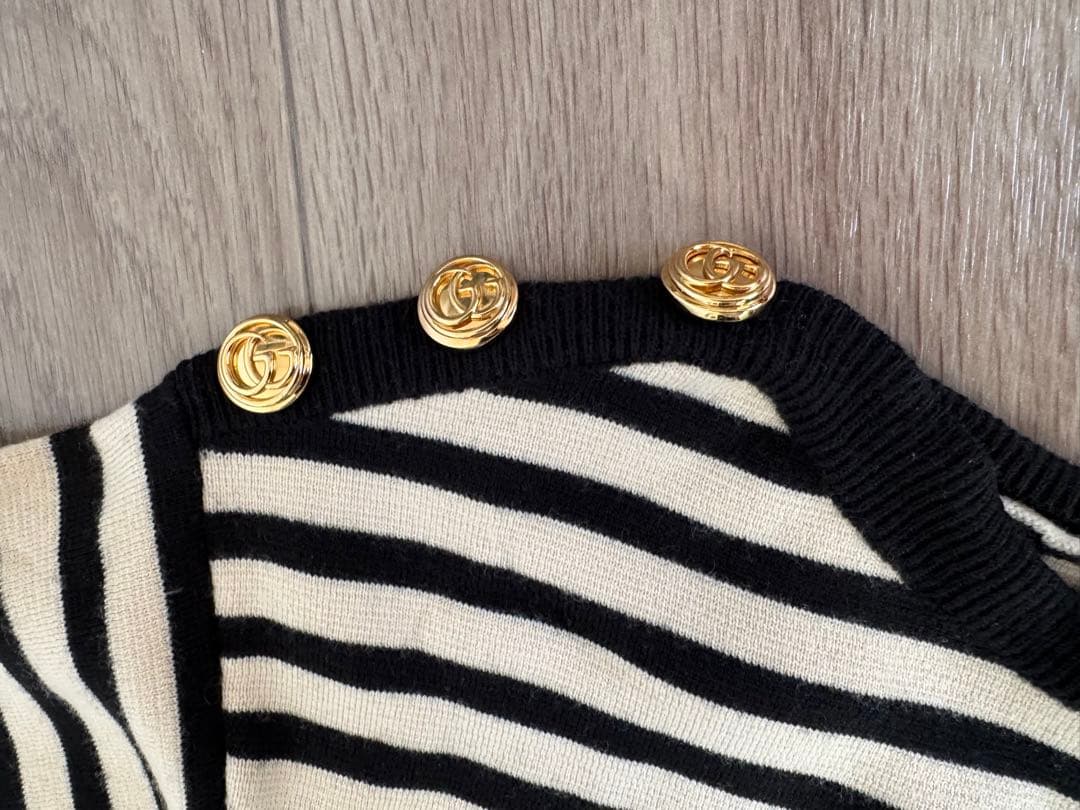 GUCCIニットボーダーワンピース　ベージュXS