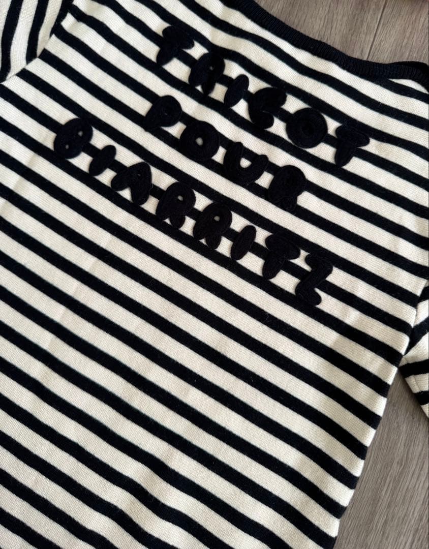 GUCCIニットボーダーワンピース　ベージュXS