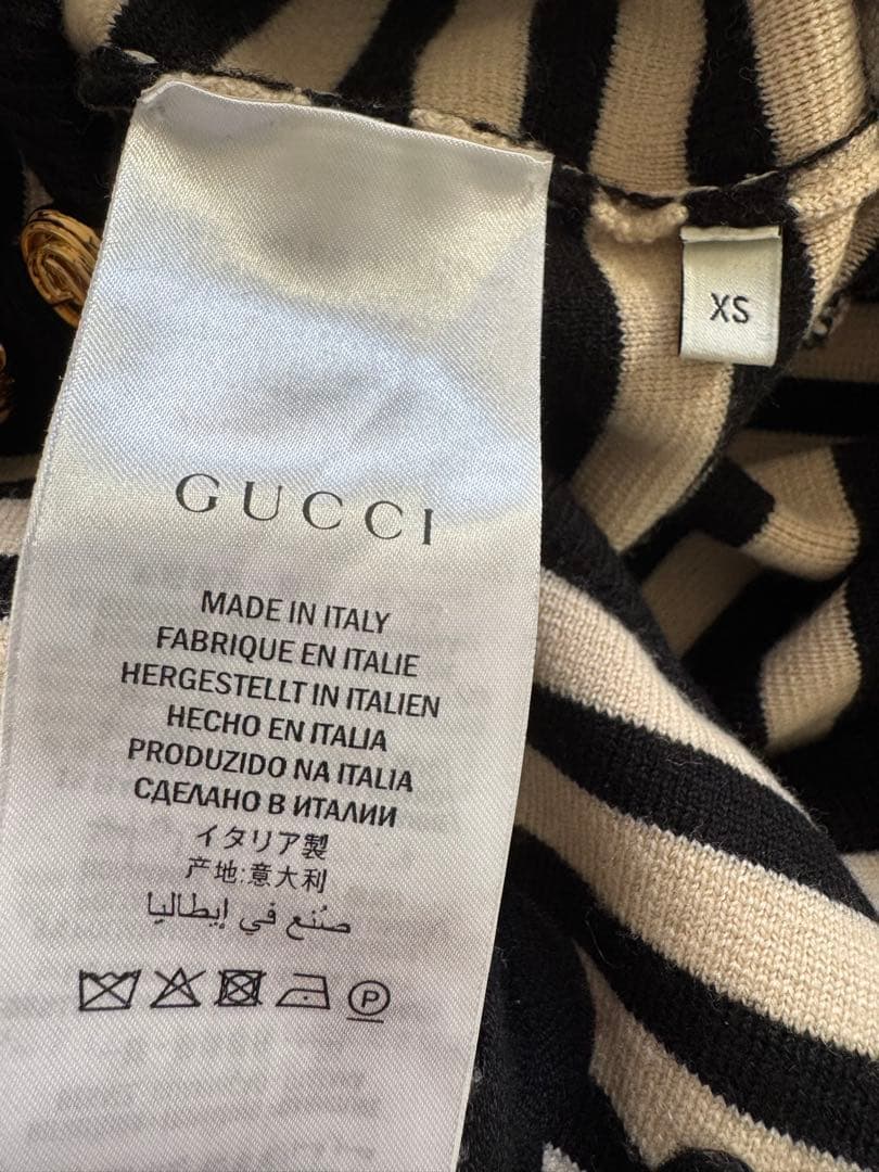 GUCCIニットボーダーワンピース　ベージュXS