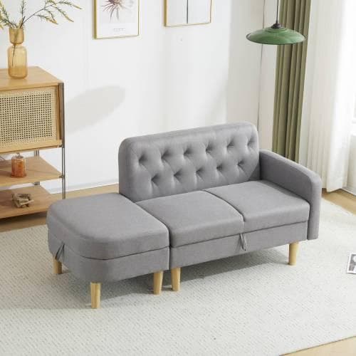 ソファ 2-3人掛け カウチソファ 収納機能 オットマン レイアウト