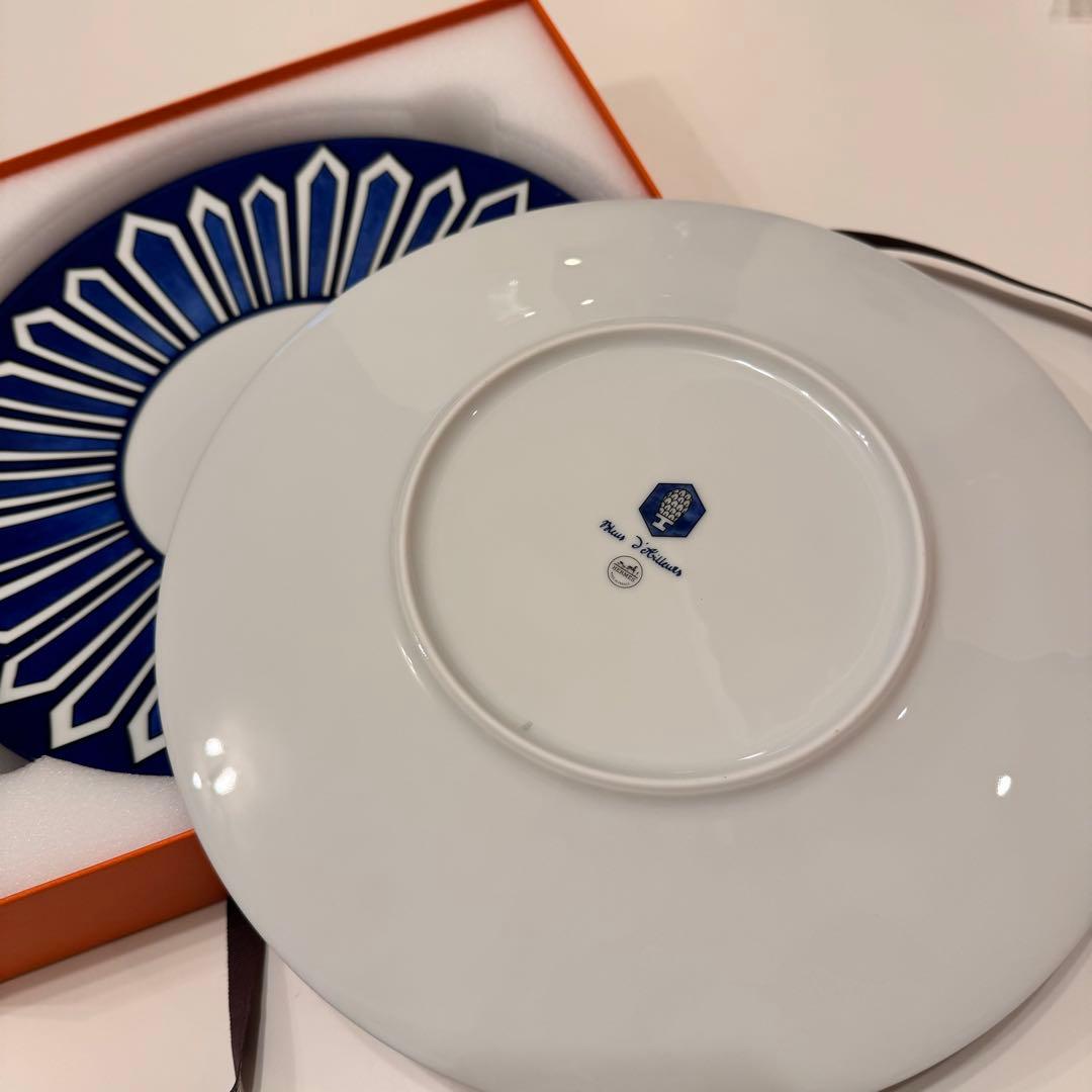 【新品未使用】HERMES ブルーダイユール　ディナープレート　2枚セット