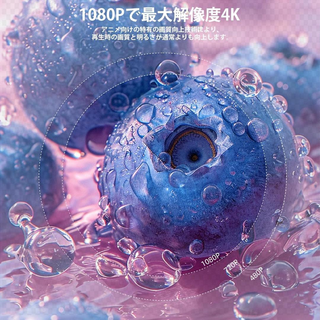 【360°回転可能】Sovboi プロジェクター 天井投影家庭用 25000LM