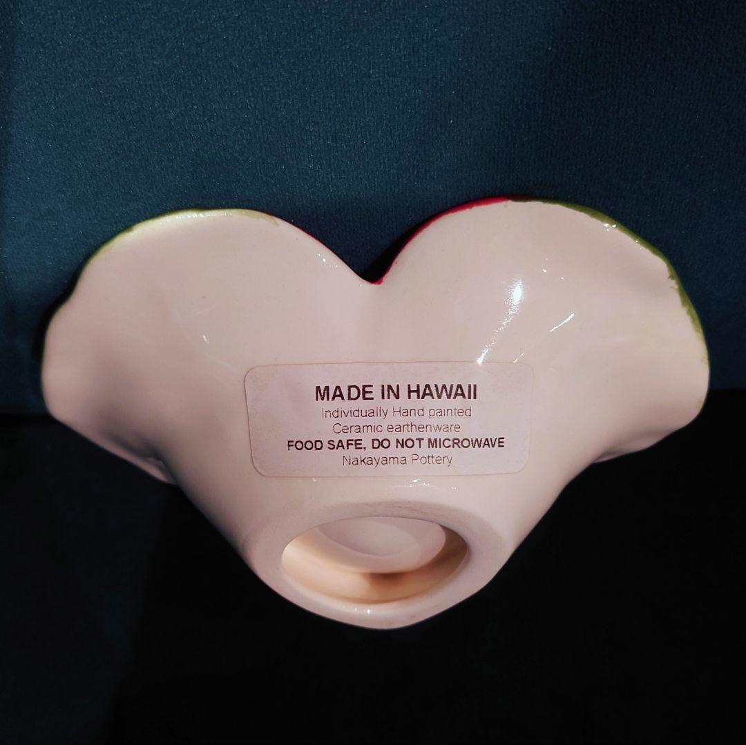 ハワイ製 陶磁器 アンスリウム【ハート型】小皿・小物入れ（現地購入品）