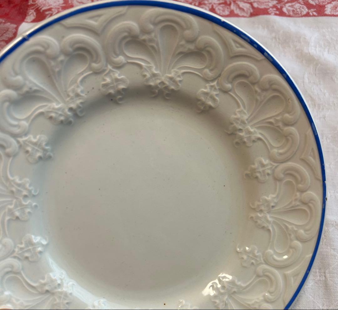 美品　クレイユモントロー　平皿　レリーフ　フランスアンティーク　②