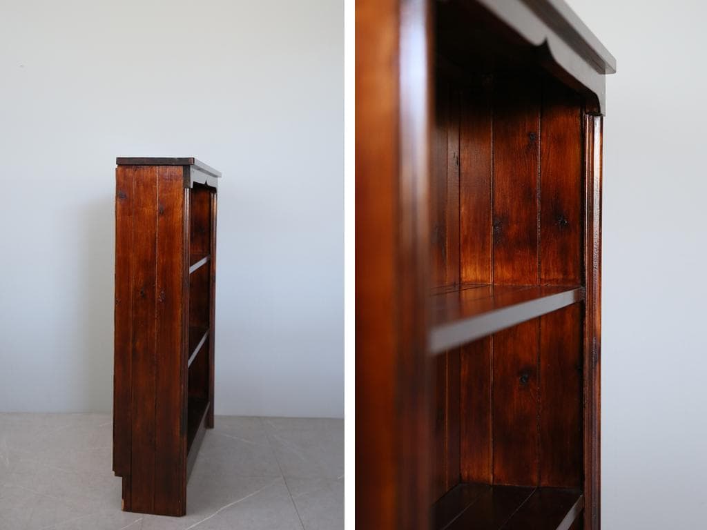 英国アンティーク木製ブックシェルフ/本棚/食器棚/飾り棚/ラック(70-318)