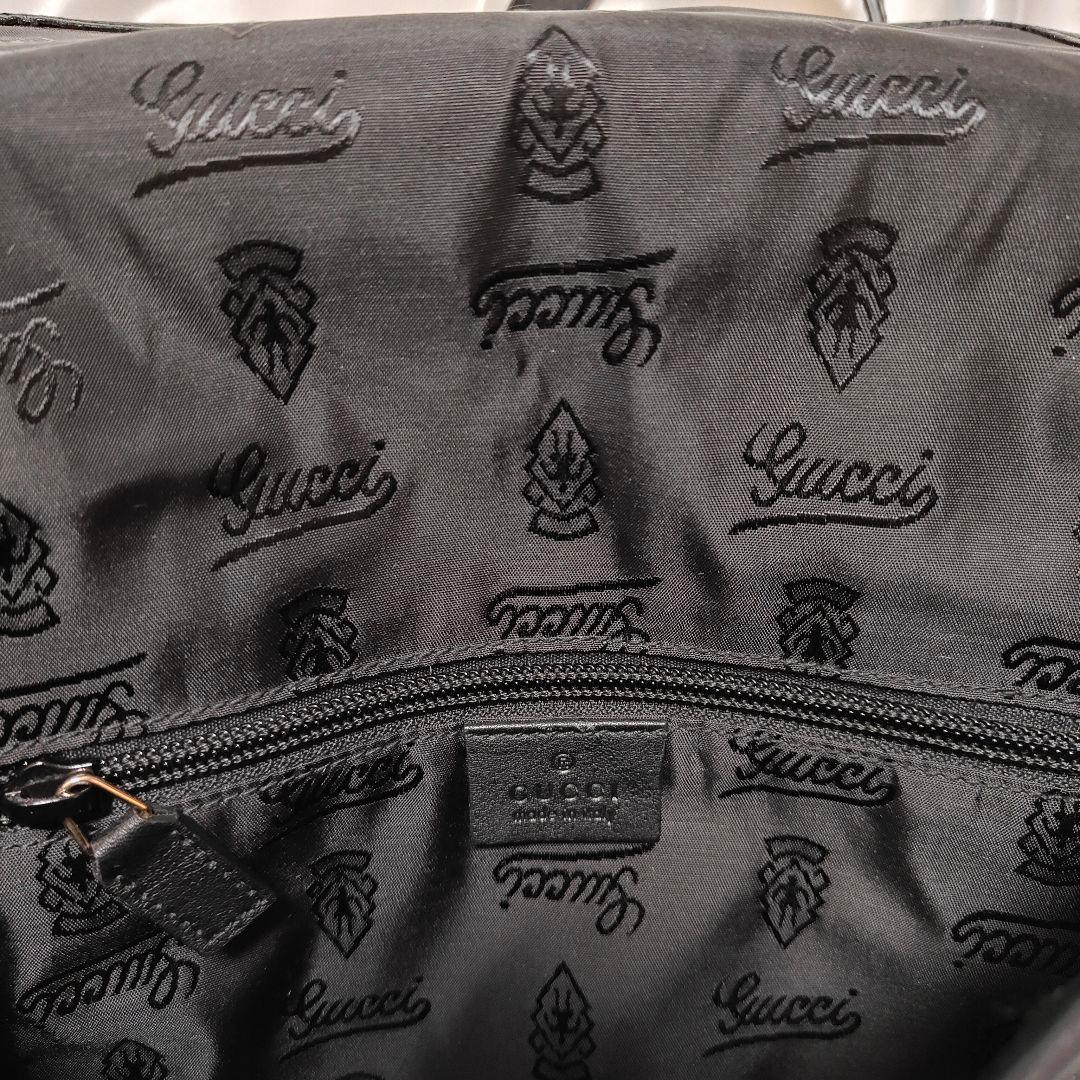 極美品 グッチ ショルダーバッグ GG柄 シマレザー 黒 クロスボディバッグ