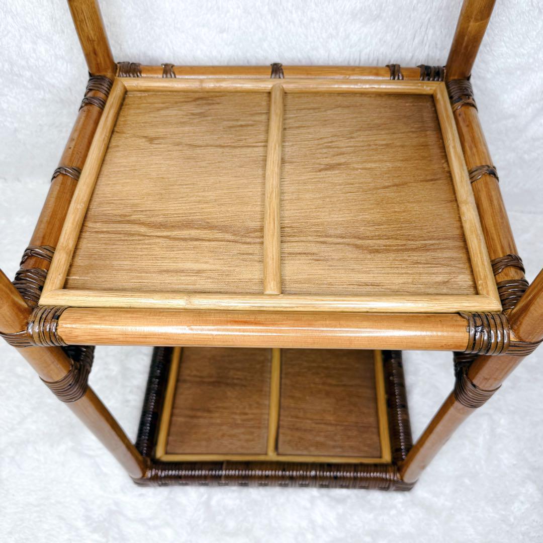 ヴィンテージ　Kazama　籐 ラタン シェルフ シェルフL　4段　自然素材