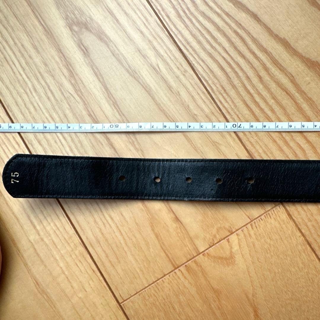 GUCCI ベルト　美品　ヴィンテージ　75 グッチ　黒　レディース　ロゴベルト
