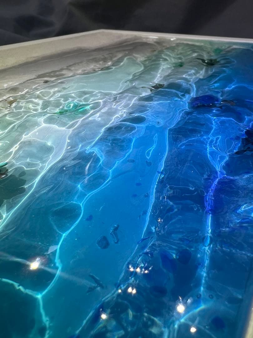 【レジンアート】波紋アート／さざなみクリスタル／B4パネル／オーシャンアート